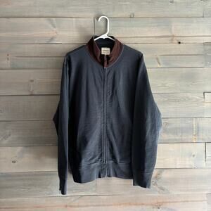 BILLY REID | Full Zip Track Jacket Suede Collar Charcoal Men's XL EUC